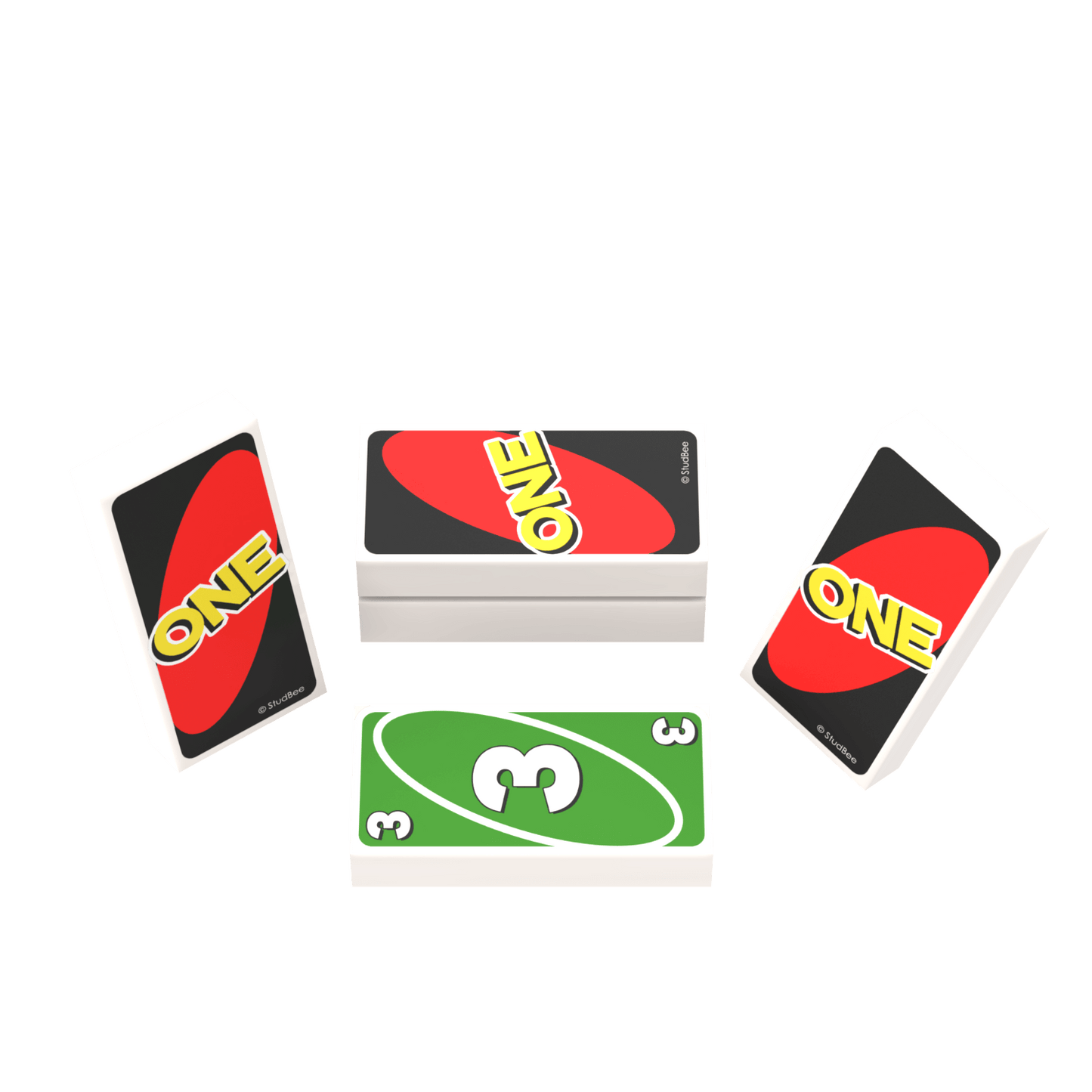 "One" Card Game Set - Custom Printed 1x2 Tiles - Made with LEGO® Parts