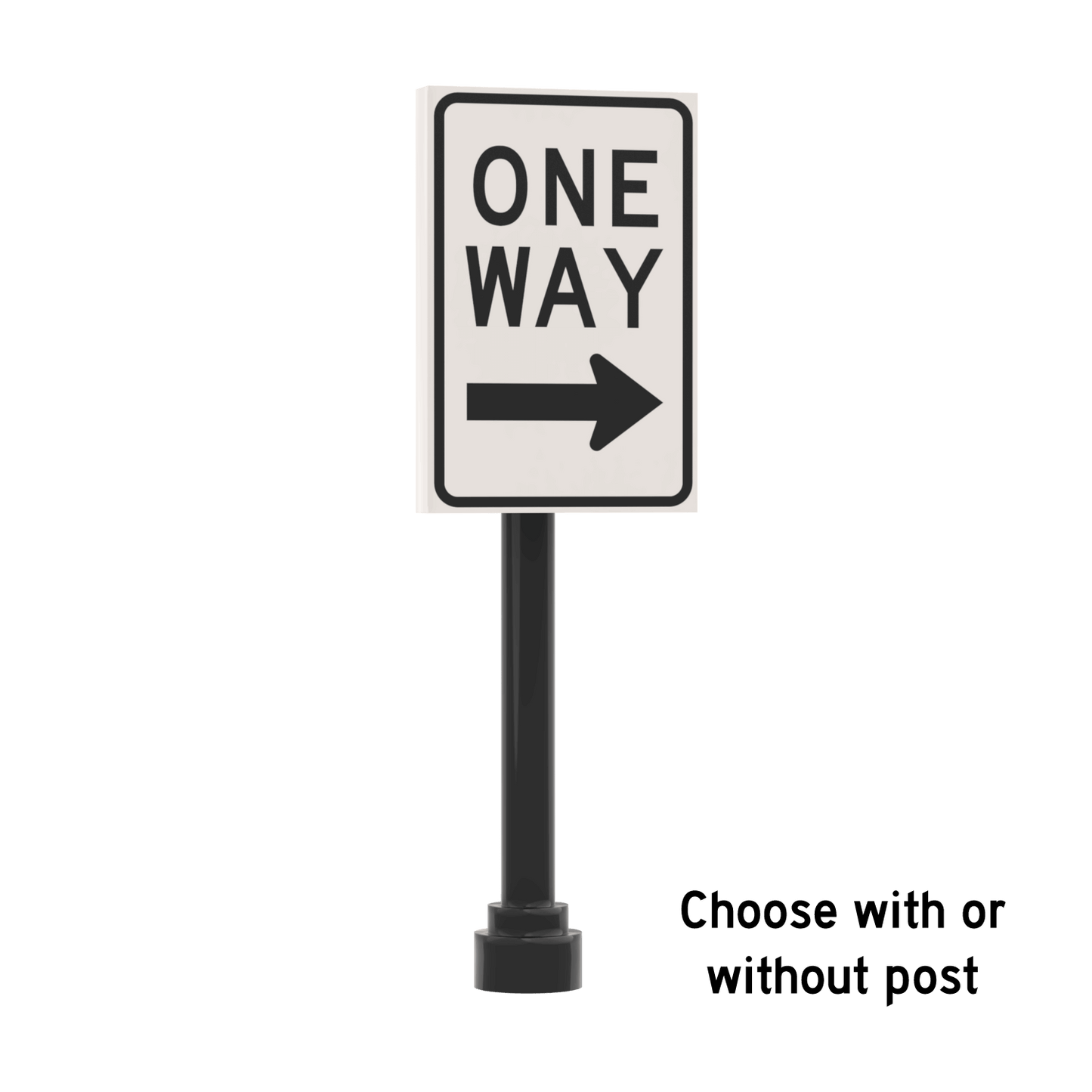 One Way - Right Only Street Sign - Custom Printed 2x3 Tile - Made Using LEGO® Parts