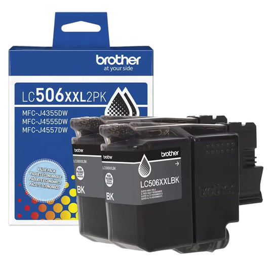 New, Pre-Owned - Brother LC506XXL Extra High Yield Black Ink Cartridge-2 Pack
