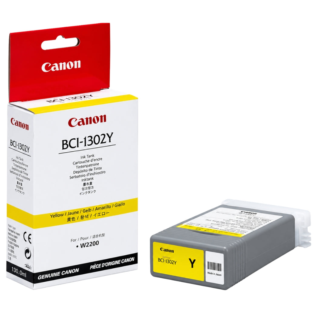 New, Pre-Owned - Canon BCI-1302Y (BCI-1302) 130-ml Yellow Inkjet Cartridge