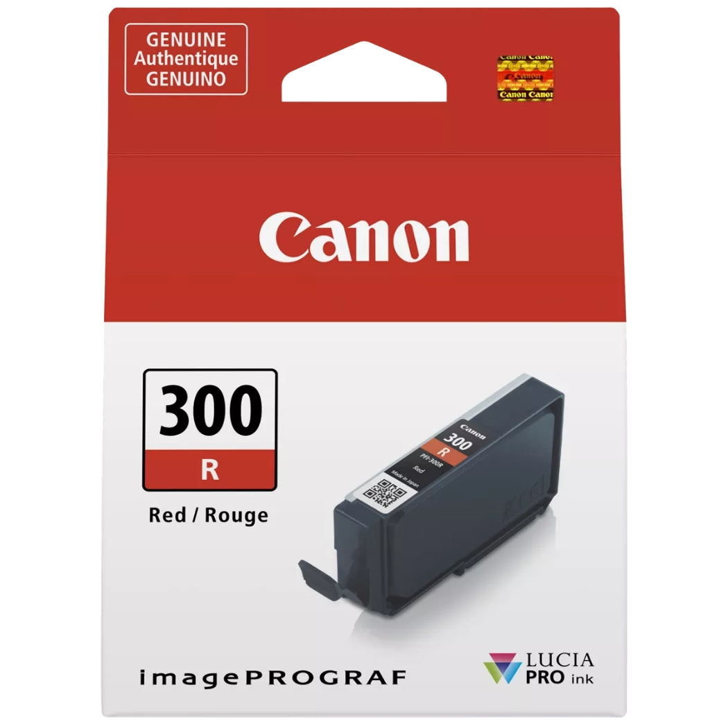 New, Pre-Owned - Canon PFI-300 Standard Yield Red Ink Cartridge, 4199C002