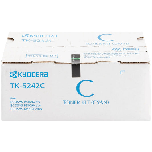New, Pre-owned, Original Kyocera TK-5242C Standard Yield Cyan Toner Cartridge