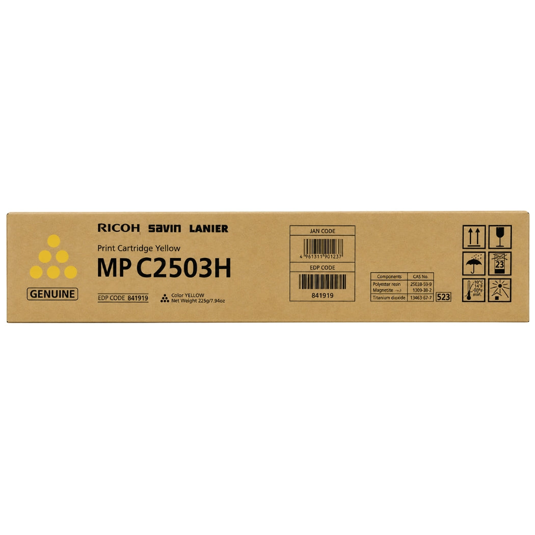 New, Pre-Owned - Ricoh MP C2503 Standard Yield YellowToner Cartridge, 841919