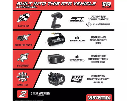 ARRMA ARA8608V6T2 1/8 KRATON 6S 4X4 RTR Brushless Speed Truck, Blue/Pink