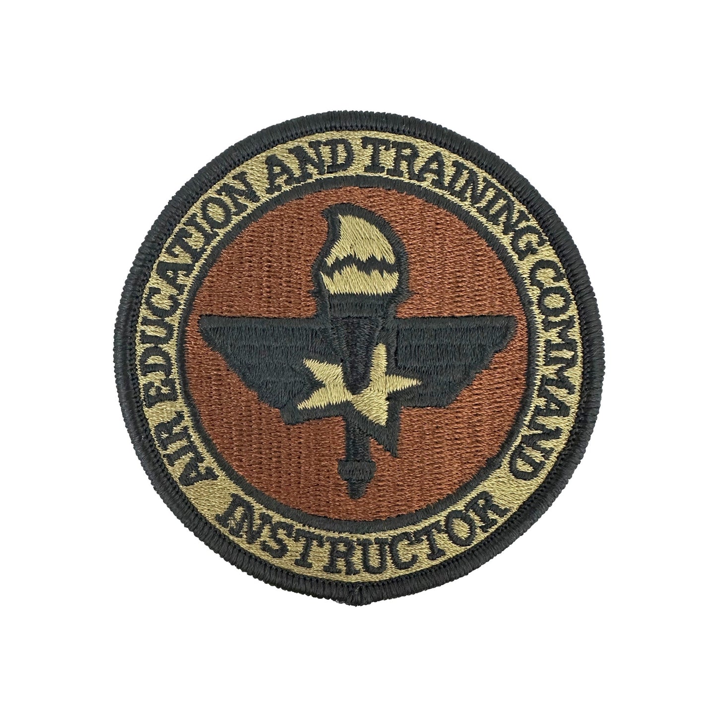 Air Force Air Education & Training Command Instructor Spice Brown OCP Patch W/ Hook Fastener
