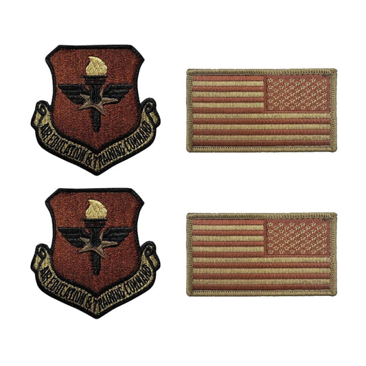 Air Force Air Education and Training Command OCP Spice Brown Patch and Flag Bundle