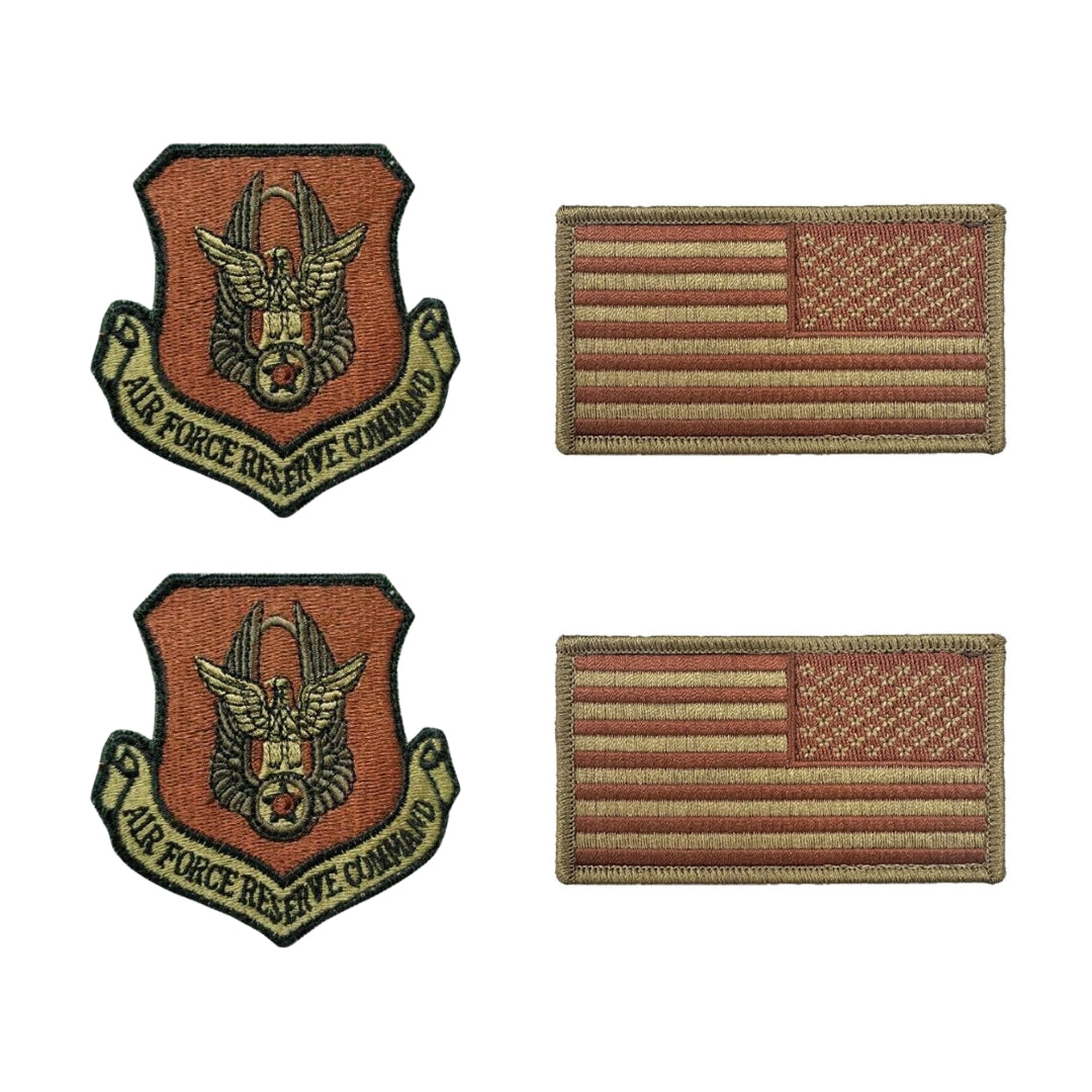 U.S. Air Force Reserve Command OCP Spice Brown Patch and Flag Bundle Patch (Copy)