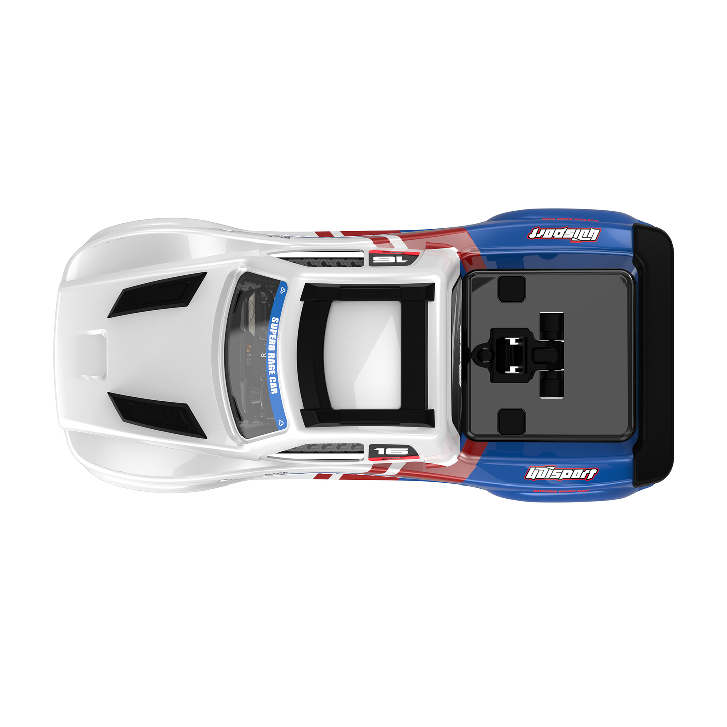 UDIRC PVC RC Body Shell White Blue for UD1611 (Part No. P16-040A) - 1 Pc