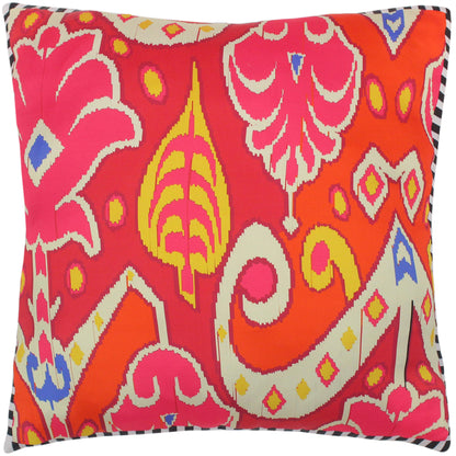 Devora Modern Ikat Silk Pillow by Bareens Designer Rugs