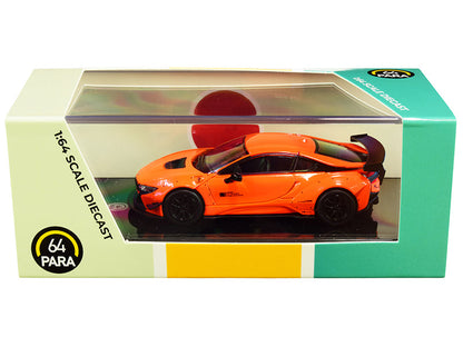 BMW i8 Liberty Walk Orange 1/64 Diecast Model Car by Paragon  free shipping USA
