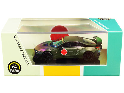 BMW i8 Zero Liberty Walk Dark Green 1/64 Diecast Model Car by Paragon  free shipping USA