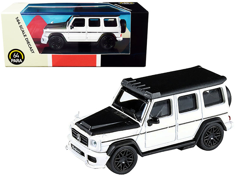 Mercedes AMG G63 Liberty Walk Wagon White with Black Hood and Top 1/64 Diecast Model Car by Paragon  free shipping USA