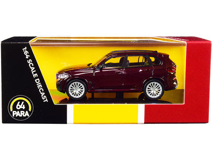 BMW X5 (G05) with Sunroof Ametrine Red Metallic 1/64 Diecast Model Car by Paragon  free shipping USA