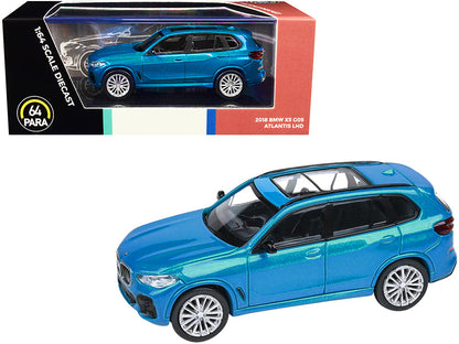 2018 BMW X5 G05 with Sunroof Atlantis Blue Metallic 1/64 Diecast Model Car by Paragon Models  free shipping USA