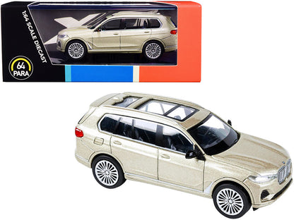 BMW X7 with Sunroof Sunstone Gold Metallic 1/64 Diecast Model Car by Paragon  free shipping USA