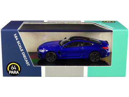 BMW M8 Coupe Marina Bay Blue Metallic with Black Top 1/64 Diecast Model Car by Paragon  free shipping USA