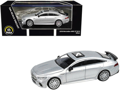 2018 Mercedes-AMG GT 63 S with Sunroof Silver Metallic 1/64 Diecast Model Car by Paragon Models  free shipping USA