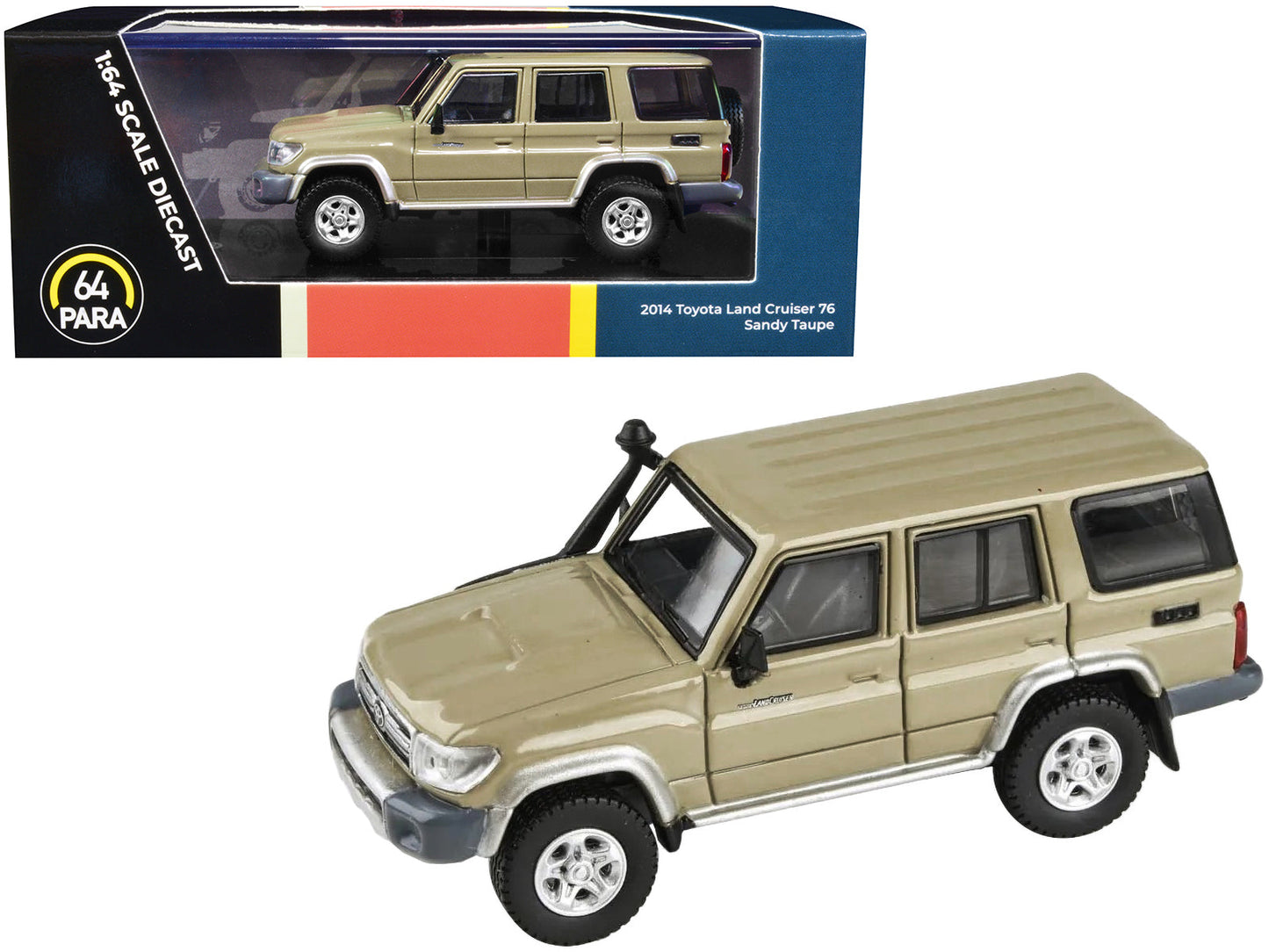 2014 Toyota Land Cruiser 76 Sandy Taupe Tan 1/64 Diecast Model Car by Paragon Models  free shipping USA