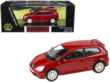 2001 Honda Civic Type R EP3 Milano Red 1/64 Diecast Model Car by Paragon Models  free shipping USA