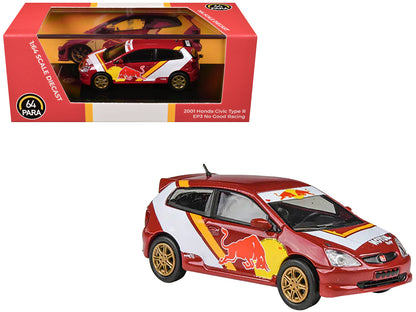 2001 Honda Civic Type R EP3 "No Good Racing" Red and White with Graphics 1/64 Diecast Model Car by Paragon Models  free shipping USA