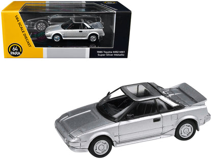 1985 Toyota MR2 MK1 Super Silver Metallic with Sunroof 1/64 Diecast Model Car by Paragon Models  free shipping USA