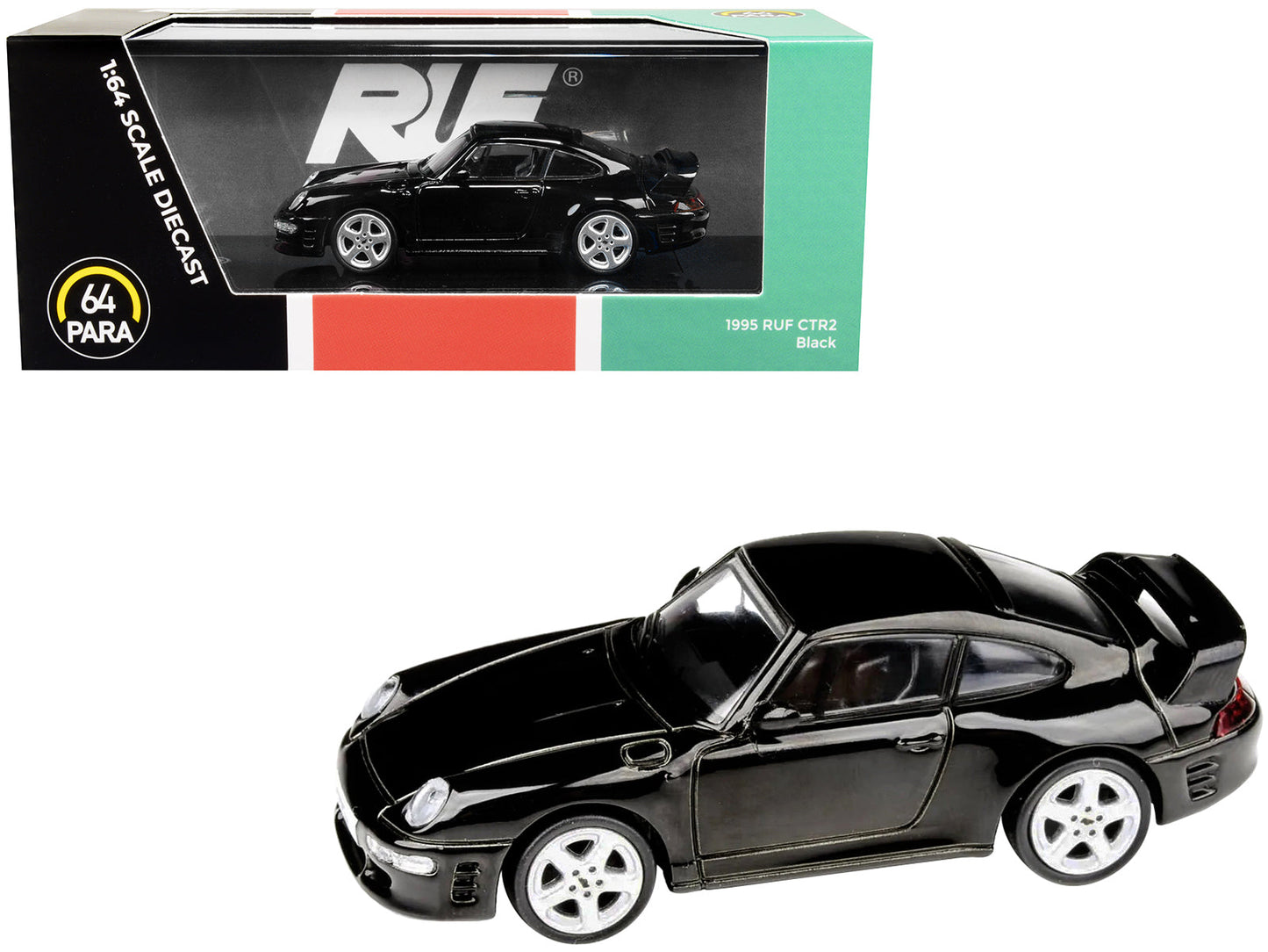 1995 RUF CTR2 Black 1/64 Diecast Model Car by Paragon  free shipping USA