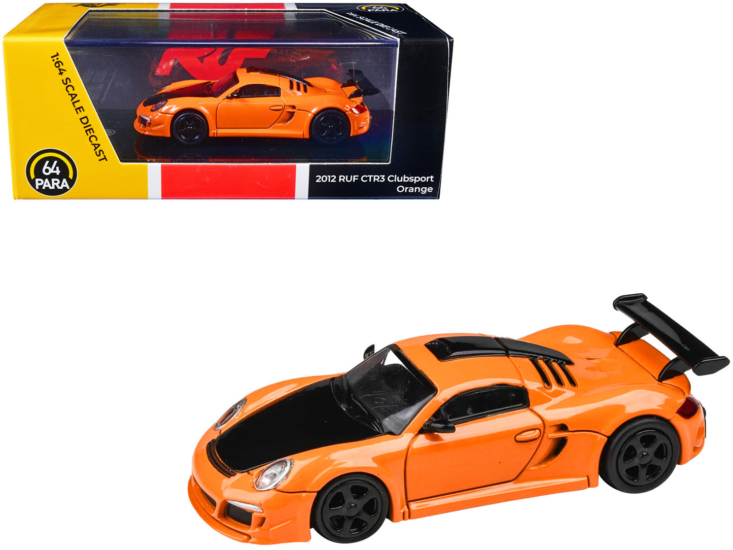 2012 RUF CTR3 Clubsport Orange with Black Hood 1/64 Diecast Model Car by Paragon Models  free shipping USA