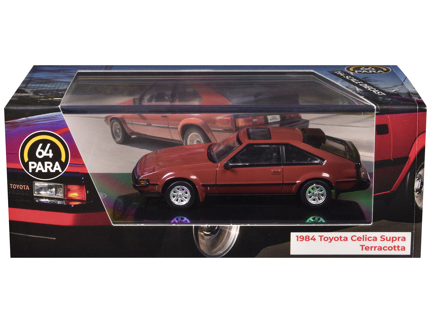 1984 Toyota Celica Supra Terracotta Red with Sunroof 1/64 Diecast Model Car by Paragon  free shipping USA