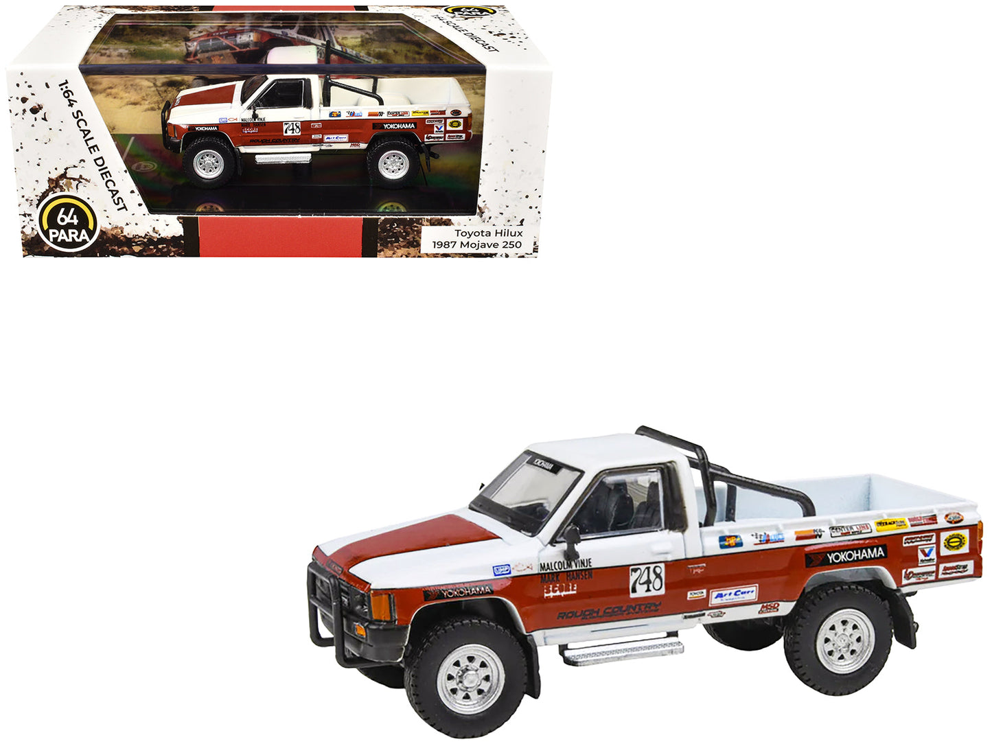 Toyota Hilux Pickup Truck #748 Malcolm Vinje - Mark Hansen "Mojave 250" (1987) 1/64 Diecast Model Car by Paragon Models  free shipping USA
