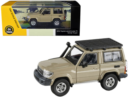 2014 Toyota Land Cruiser 71 SWB (Short Wheel Base) Sandy Taupe Brown 1/64 Diecast Model Car by Paragon Models  free shipping USA