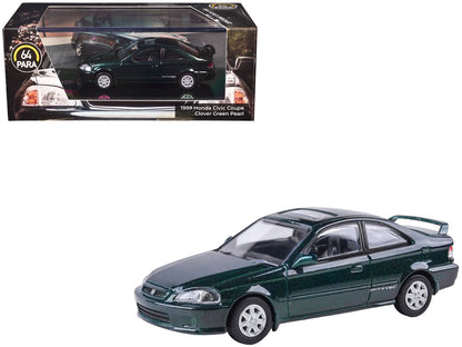 1999 Honda Civic Si EM1 Clover Green Pearl Metallic with Sunroof 1/64 Diecast Model Car by Paragon  free shipping USA
