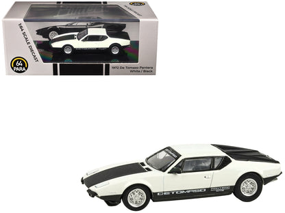 1972 De Tomaso Pantera White and Black 1/64 Diecast Model Car by Paragon Models  free shipping USA