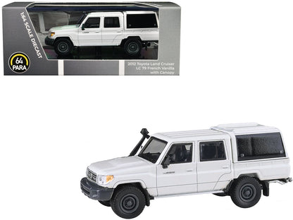 2012 Toyota Land Cruiser LC 79 French Vanilla White with Canopy 1/64 Diecast Model Car by Paragon Models  free shipping USA