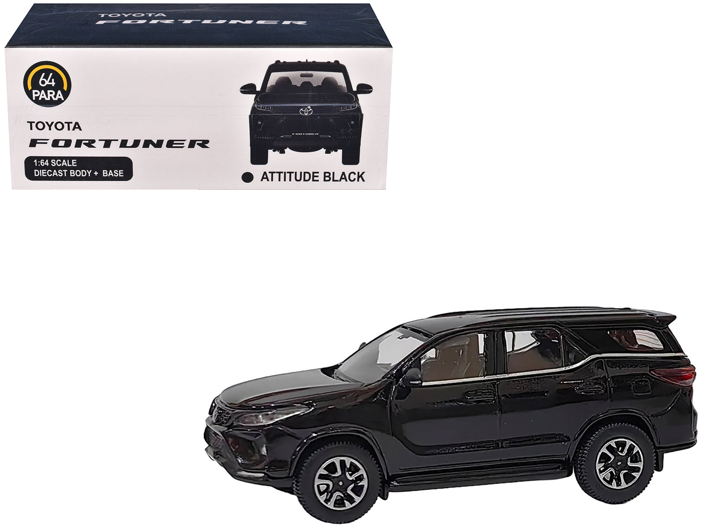 2023 Toyota Fortuner Attitude Black 1/64 Diecast Model Car by Paragon Models  free shipping USA