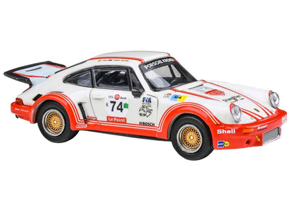 Porsche 911 Carrera RSR 3.0 #74 "Aurora Racing" White with Red Stripes 1/64 Diecast Model Car by Paragon Models