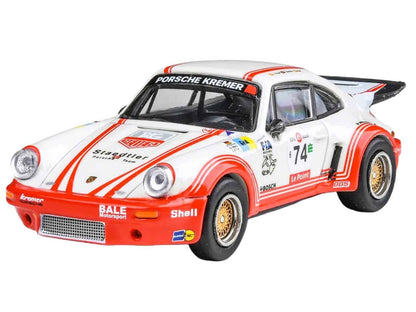 Porsche 911 Carrera RSR 3.0 #74 "Aurora Racing" White with Red Stripes 1/64 Diecast Model Car by Paragon Models