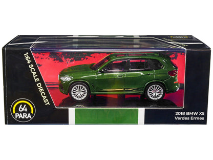 2018 BMW X5 Verde Ermes Green Metallic with Sunroof 1/64 Diecast Model Car by Paragon Models  free shipping USA