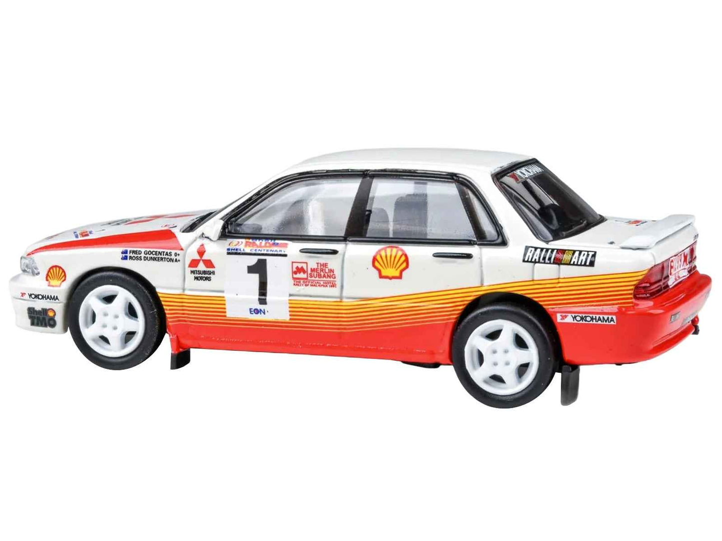 Mitsubishi Galant VR-4 RHD (Right Hand Drive) #1 Ross Dunkerton - Fred Gocentas Winner "APRC Rally Malaysia" (1991) 1/64 Diecast Model Car by Paragon Models