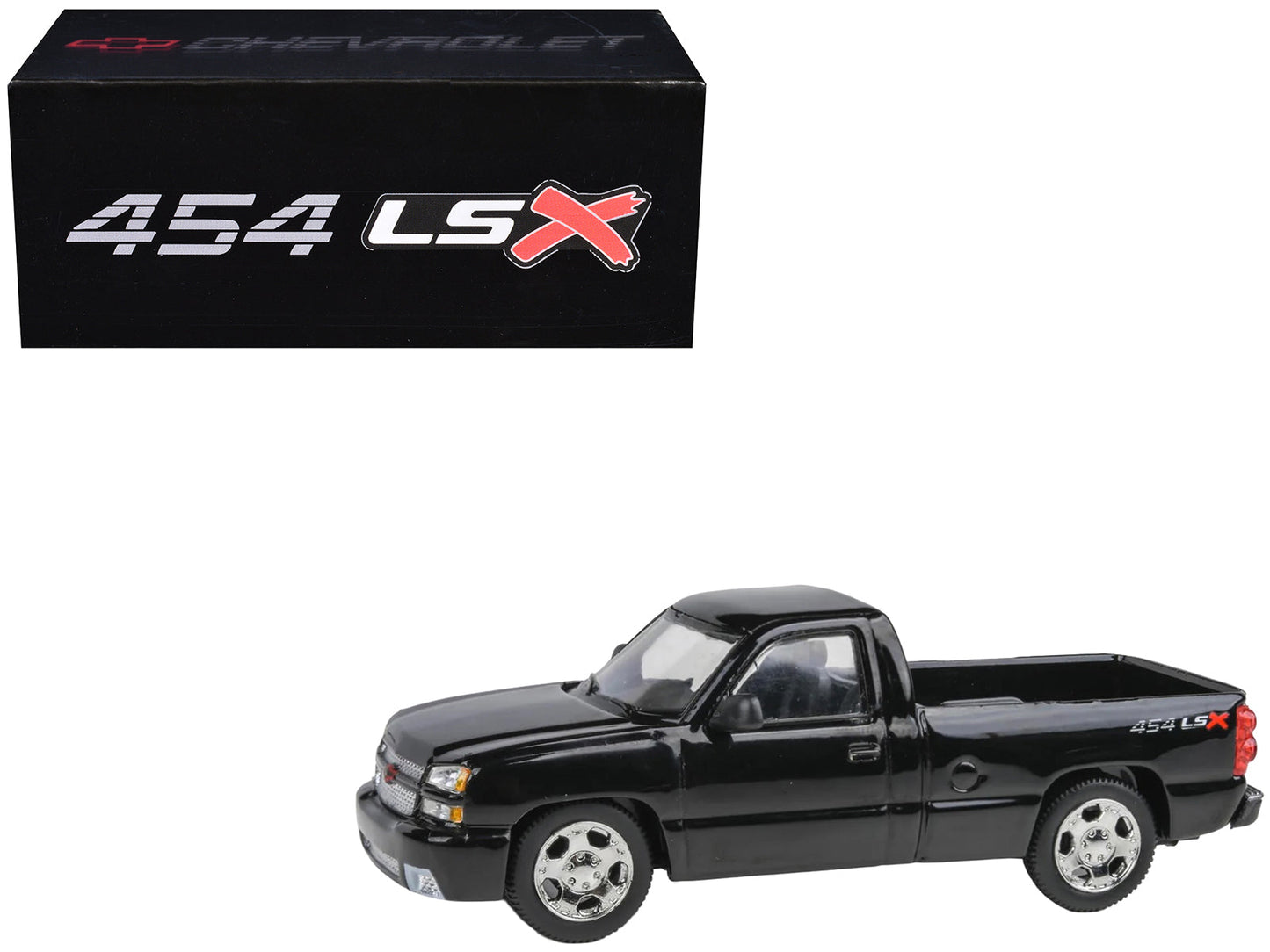2006 Chevrolet Silverado 454 LSX Pickup Truck Onyx Black 1/64 Diecast Model Car by Paragon Models  free shipping USA