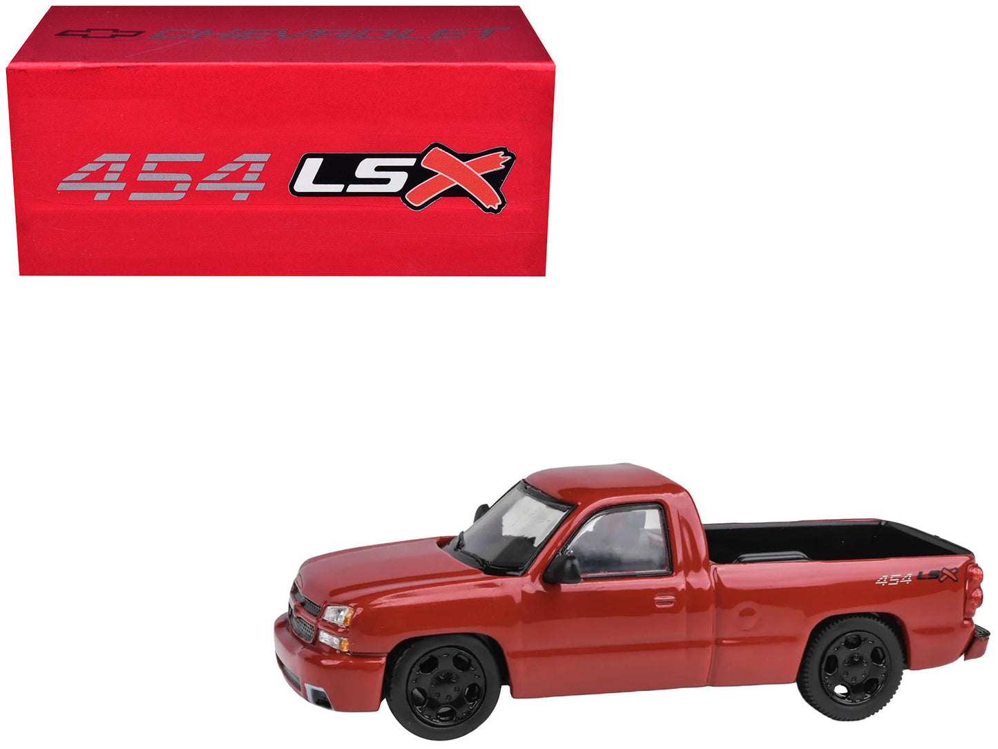 2006 Chevrolet Silverado 454 LSX Pickup Truck Victory Red 1/64 Diecast Model Car by Paragon Models  free shipping USA