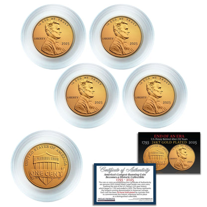 America’s Last Penny: 24KT Gold-Plated Penny with Certificate
