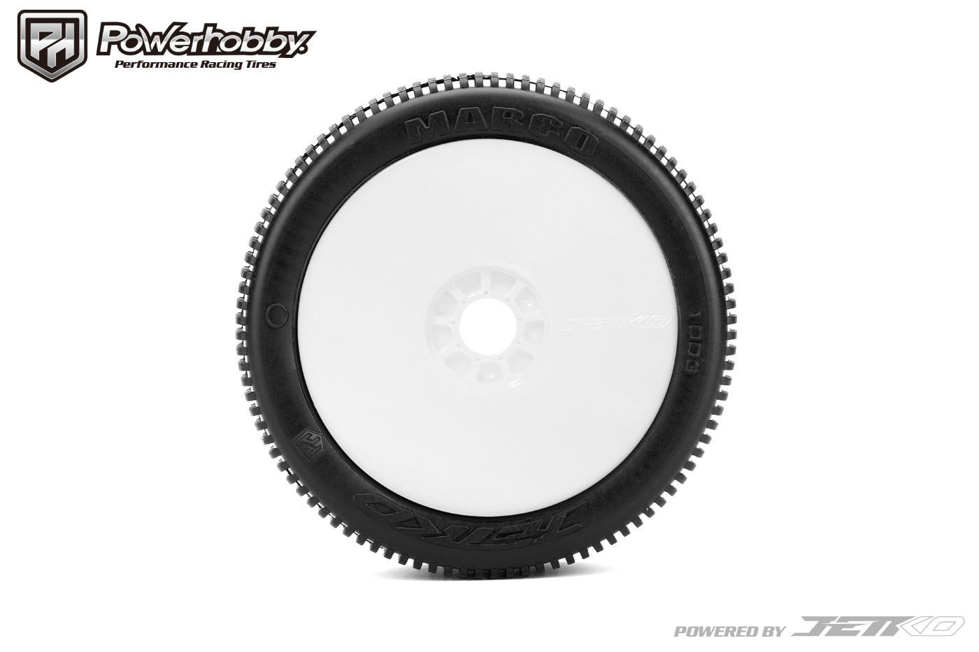 Powerhobby Marco 1/8 Buggy Mounted Tires White Dish Wheels (2) Ultra Soft