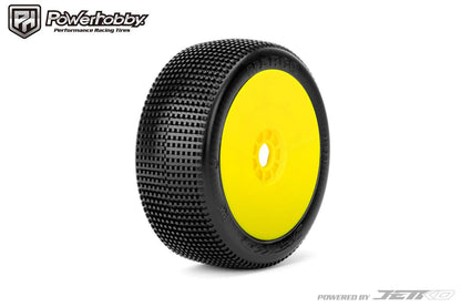 Powerhobby Marco 1/8 Buggy Mounted Tires Yellow Dish Wheels (2) Ultra Soft