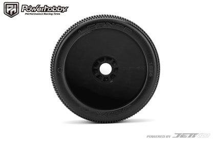 Powerhobby Lesnar 1/8 Buggy Mounted Tires Black Dish Wheels (2) Super Soft