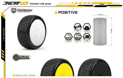Powerhobby Positive 1/8 Buggy Mounted Tires Yellow (2) Super Soft