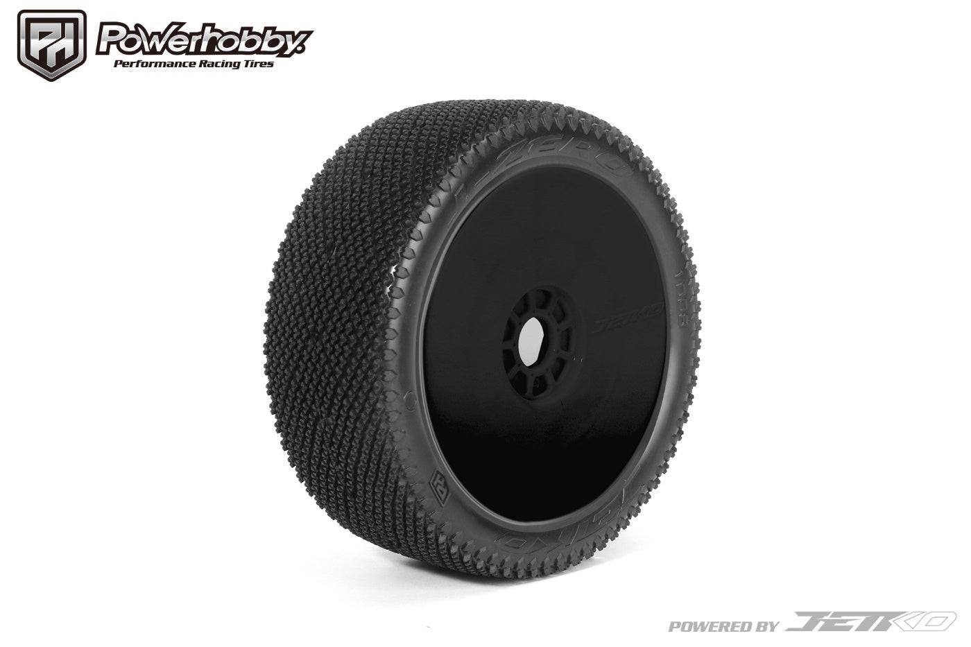 Powerhobby J-Zero 1/8 Buggy Mounted Tires Black Dish Wheels (2) Ultra Soft