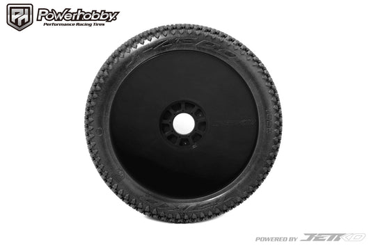 Powerhobby J-Zero 1/8 Buggy Mounted Tires Black Dish Wheels (2) Medium Soft