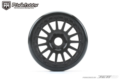 Powerhobby Buster 1/8 GT Slick Belted Mounted Tires 17mm Radial Wheels Super Soft