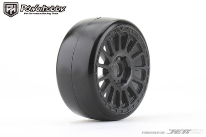 Powerhobby Buster 1/8 GT Slick Belted Mounted Tires 17mm Radial Wheels Super Soft