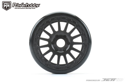 Powerhobby Buster 1/8 GT Slick Belted Mounted Tires 17mm Radial Wheels Super Soft